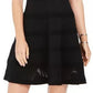 Vestido suéter feminino Vince Camuto sem mangas em malha com ajuste e flare, preto, tamanho X-S