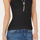 Regata feminina com acabamento em renda Style &amp; Co, preta, tamanho PP