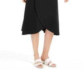 Saia feminina com bainha tulipa lisa, preta, tamanho pequeno, coleção JM