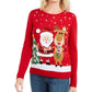 Karen Scott Suéter Feminino Papai Noel Amigável Vermelho Tamanho Grande