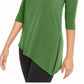 Blusa feminina Alfani com recorte frontal e ombros descobertos, verde, tamanho médio