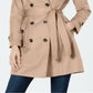 London Fog Trench Coat Feminino com Cinto e Trench Coat Marrom Tamanho Grande