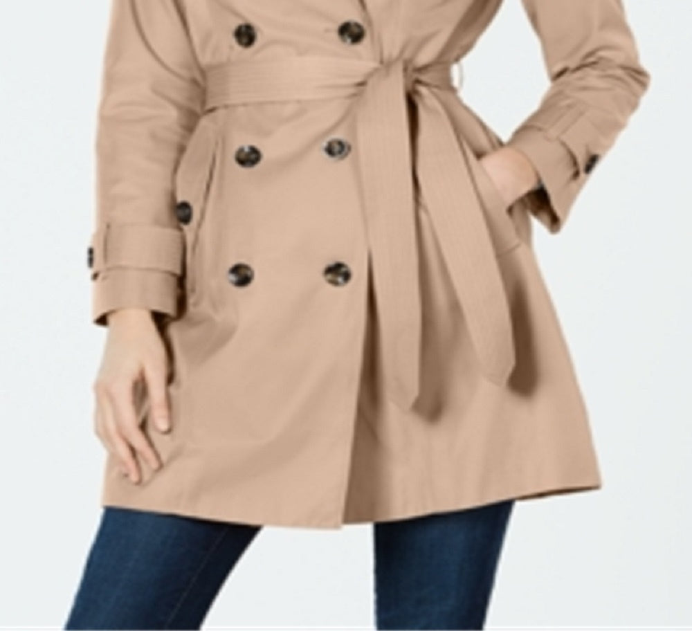 London Fog Trench Coat Feminino com Cinto e Trench Coat Marrom Tamanho Grande