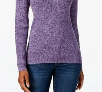 Karen Scott Suéter Feminino com Tachas e Gola Falsa Roxo - Tamanho P