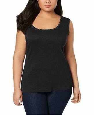 Regata de algodão com decote redondo feminina Karen Scott, tamanho X-G