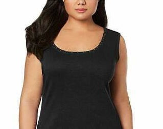 Regata de algodão com decote redondo feminina Karen Scott, tamanho X-G