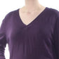 Karen Scott Suéter Feminino com Decote em V e Listras Roxo Tamanho XS
