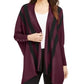 Cardigan feminino Alfani listrado com frente aberta, vermelho/preto, tamanho P