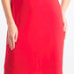Vestido feminino JM Collection Petite com decote em zíper, vermelho, tamanho pequeno pequeno