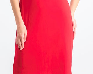 Vestido feminino JM Collection Petite com decote em zíper, vermelho, tamanho pequeno pequeno