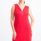 Vestido feminino JM Collection Petite com decote em zíper, vermelho, tamanho pequeno pequeno
