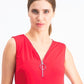 Vestido feminino JM Collection Petite com decote em zíper, vermelho, tamanho pequeno pequeno