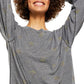 Camisetas femininas Free People Camo Arielle Manga Longa Cinza Tamanho Médio