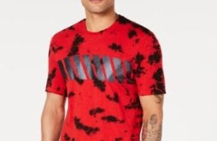 Camiseta masculina Tie Dye Plus da INC International Concepts vermelha/branca tamanho XXX-G
