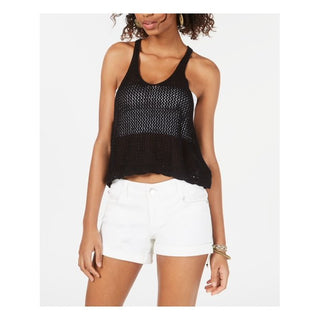 Camiseta regata de crochê infantil Hooked Up By Iot, preta, tamanho extragrande