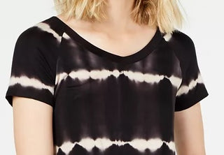 Camiseta estampada Ultra Flirt Juniors com amarração frontal, preta, tamanho X-S