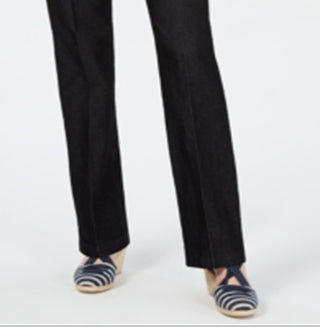 Calças elásticas com controle de barriga para mulheres Charter Club, pretas, tamanho 10