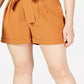 Shorts de crepe com cinto Bar III feminino marrom tamanho 0