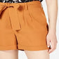 Shorts de crepe com cinto Bar III feminino marrom tamanho 0