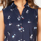 Camisa feminina pequena com estampa floral Charter Club, preta, tamanho 16, pequena