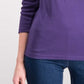 Karen Scott Top feminino de algodão com decote redondo, tamanho XL, roxo
