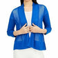 Cardigan aberto de malha com renda azul feminino Alfani, tamanho X-S