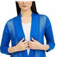 Cardigan aberto de malha com renda azul feminino Alfani, tamanho X-S
