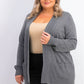 Karen Scott Cardigan feminino plus size com abertura frontal cinza tamanho 0X