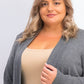 Karen Scott Cardigan feminino plus size com abertura frontal cinza tamanho 0X