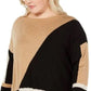 Suéter feminino plus size em malha colorblock da INC International Concepts, preto, vários tamanhos, 0X