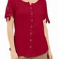 Karen Scott Blusa Feminina Manga Amarrada Vermelha Tamanho P