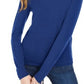 Suéter feminino Maison Jules com gola alta azul, tamanho XS