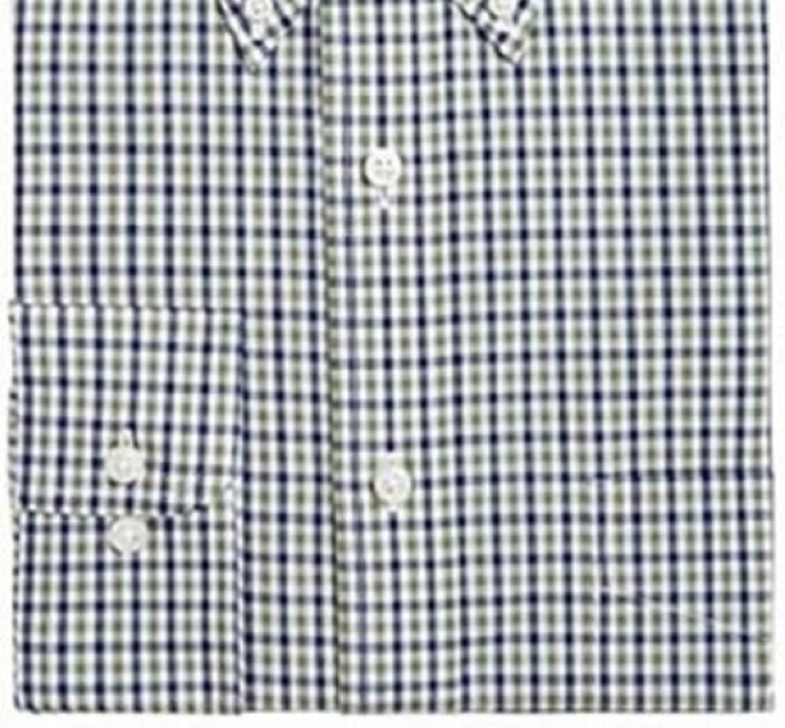 Camisa social masculina casual com botões, verde, tamanho 34-35