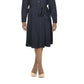 Vestido camisa de bolinhas com amarração frontal Ralph Lauren feminino, azul-marinho, tamanho 16