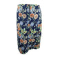 Saia estampada com zíper frontal plus size feminina NY Collection, azul, tamanho 2X