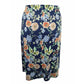 Saia estampada com zíper frontal plus size feminina NY Collection, azul, tamanho 2X