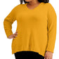 Karen Scott Suéter Feminino Gola V Chenille Dourado Tamanho XS