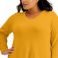 Karen Scott Suéter Feminino Gola V Chenille Dourado Tamanho XS
