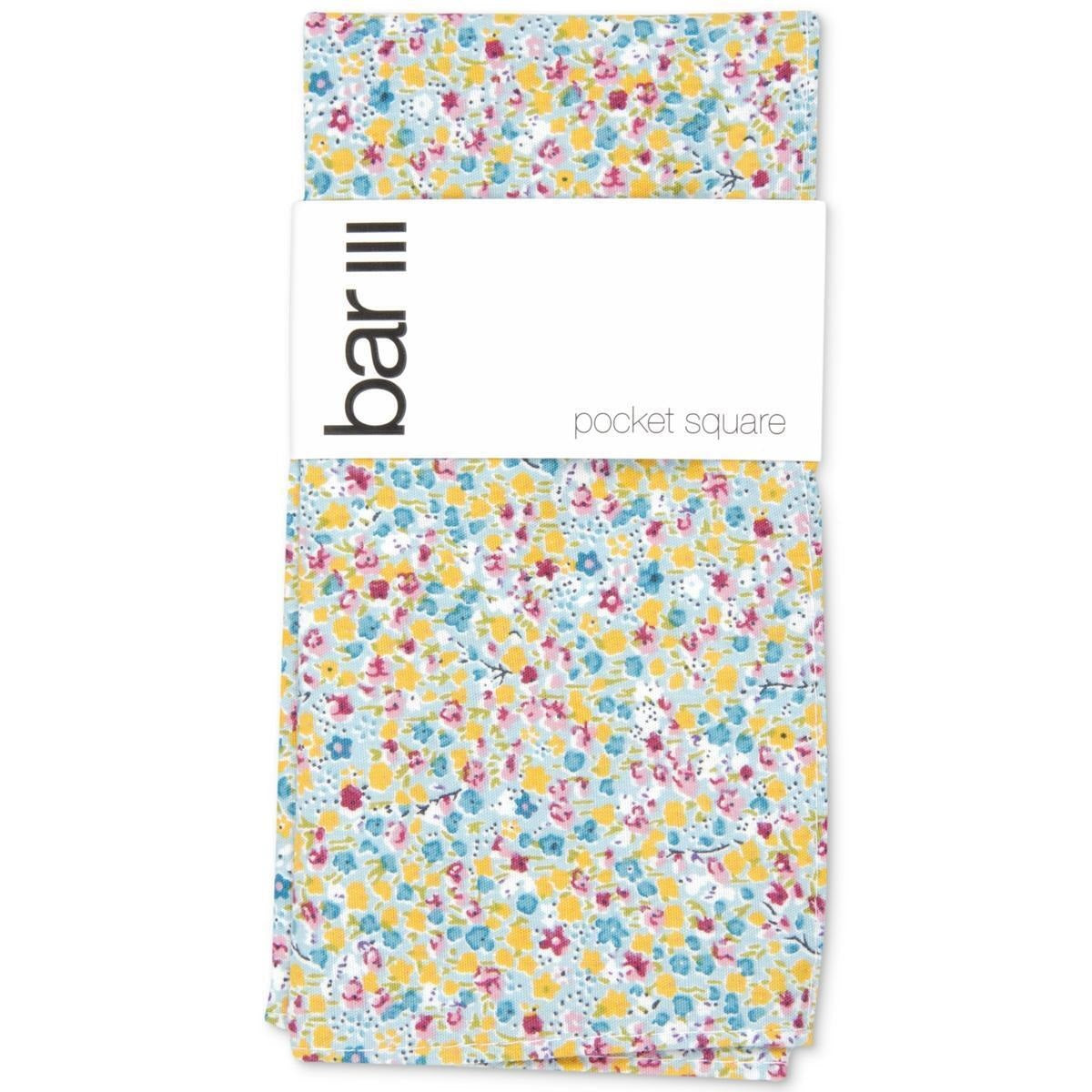 Lenço de bolso floral Stella Cotton Bar III masculino, amarelo, tamanho regular