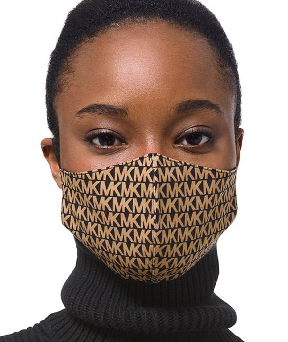 Máscara facial unissex com estampa de logotipo masculino Michael Kors, preta, tamanho pequeno