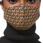 Máscara facial unissex com estampa de logotipo masculino Michael Kors, preta, tamanho pequeno