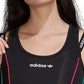 Blusa curta feminina estilo nadador, com efeito em camadas, da Adidas Originals, preta, tamanho médio