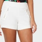 Shorts feminino Thalia Sodi com bolso e zíper, branco, tamanho extragrande