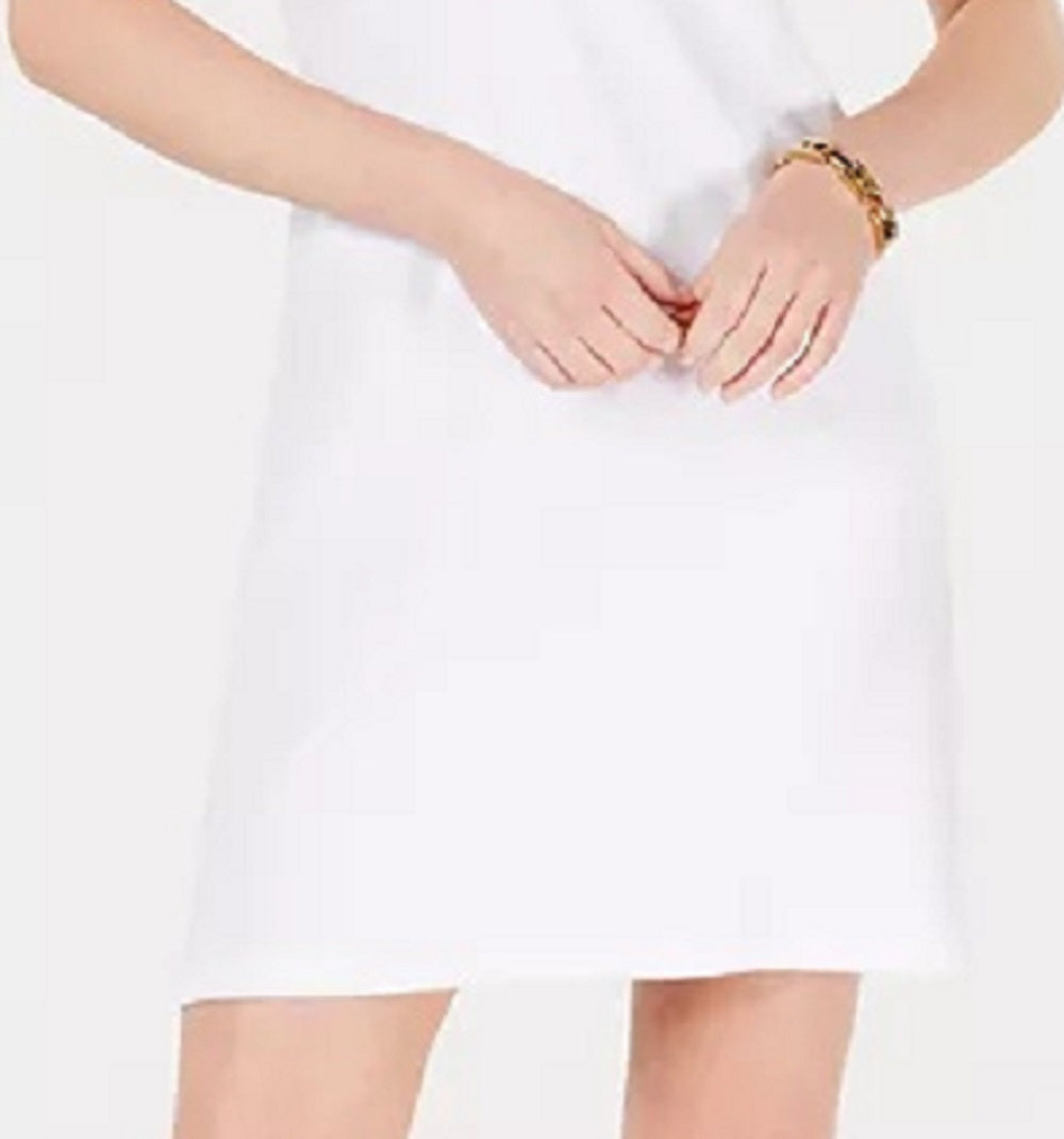 Vestido polo feminino Tommy Hilfiger com gola de bolinhas, branco, tamanho extragrande