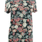 Camiseta feminina estampada de algodão Lucky Brand, preta, vários tamanhos, média