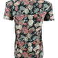 Camiseta feminina estampada de algodão Lucky Brand, preta, vários tamanhos, média
