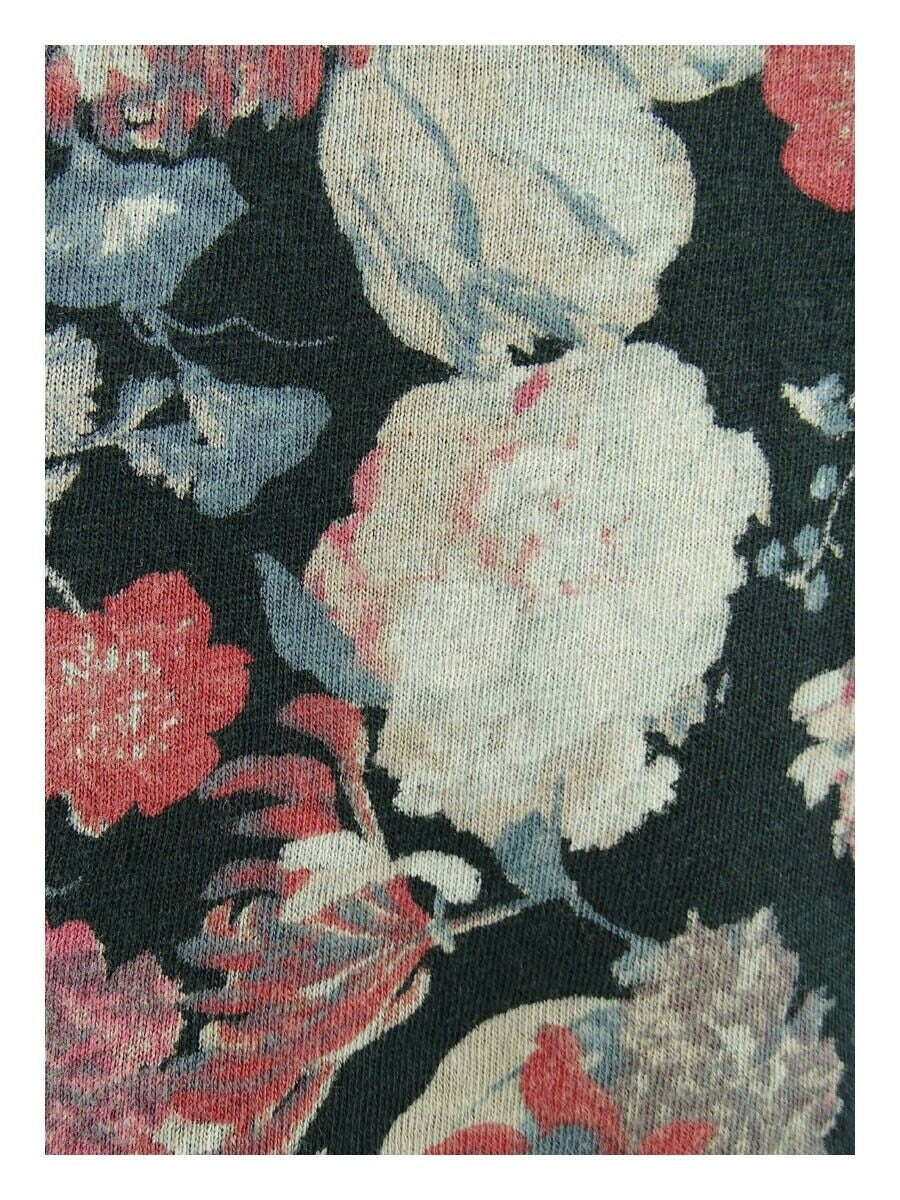 Camiseta feminina estampada de algodão Lucky Brand, preta, vários tamanhos, média