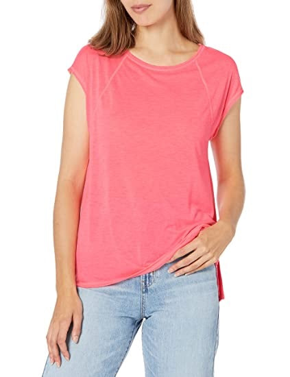 Camiseta Calvin Klein Performance Feminina Manga Curta Costas Cruzadas Rosa Tamanho XG