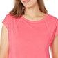 Camiseta Calvin Klein Performance Feminina Manga Curta Costas Cruzadas Rosa Tamanho XG