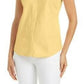 Camisa feminina sem mangas Charter Club Cotton Piquet, amarela, tamanho 12